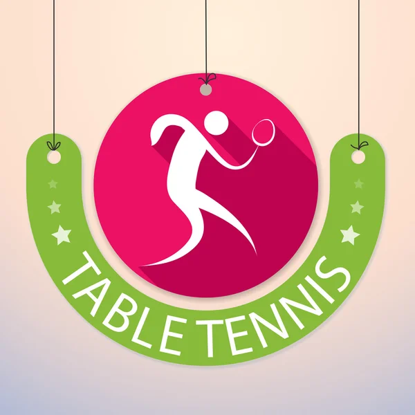 Tênis de mesa / pingue-pongue - Tag de papel colorido para esportes —  Vetores de Stock