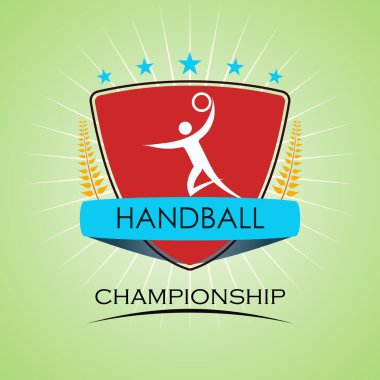 Hentbol - altın defne mühür ile altın şerit şampiyonu - Eps 10 vektör katmanlı