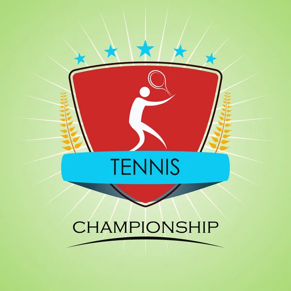 Tennis - Vainqueur Golden Laurel Seal - Couche EPS 10 vecteur — Image vectorielle