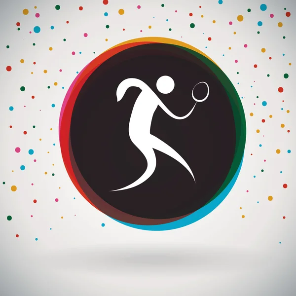 Tennis de table / ping-pong - icône colorée et fond sportif — Image vectorielle