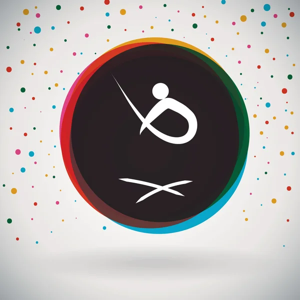 Gymnastique - icône colorée et arrière-plan sportif — Image vectorielle