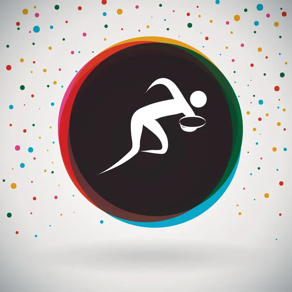 Rugby - Icône colorée et fond sportif — Image vectorielle