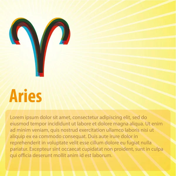 Aries Horoscope with copy space — Stock Vector