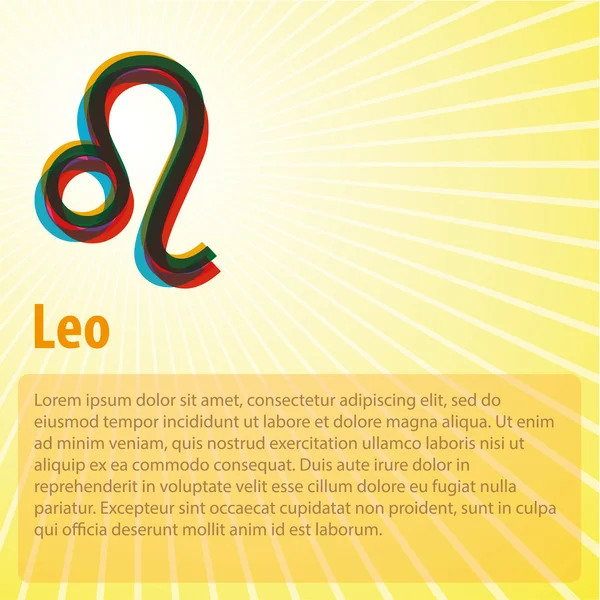 Leo Horoscope with copy space — Stock Vector