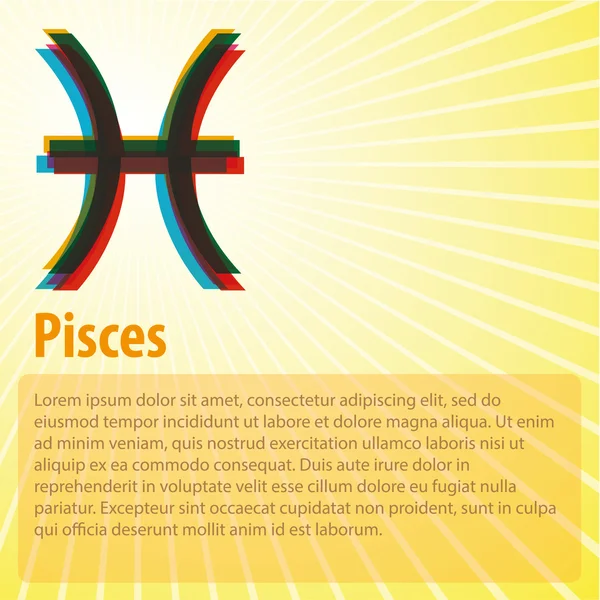 Pisces Horoscope with copy space — Stock Vector