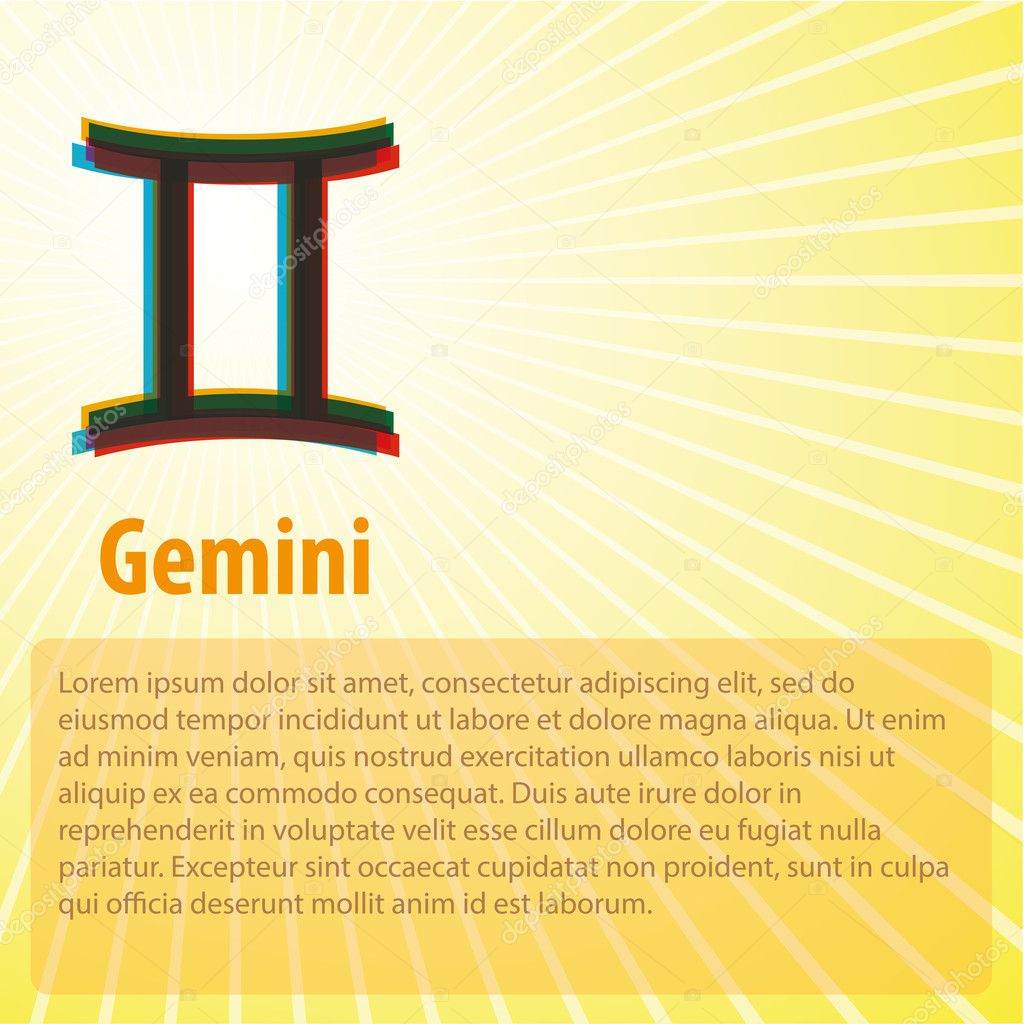 Gemini Horoscope with copy space
