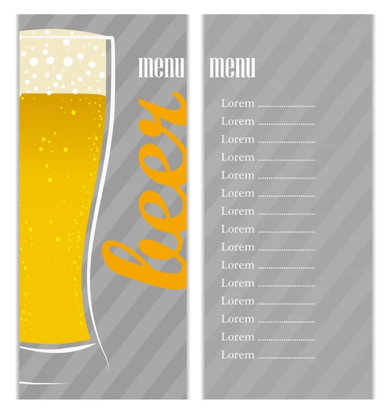 Bier barmenu — Stockvector