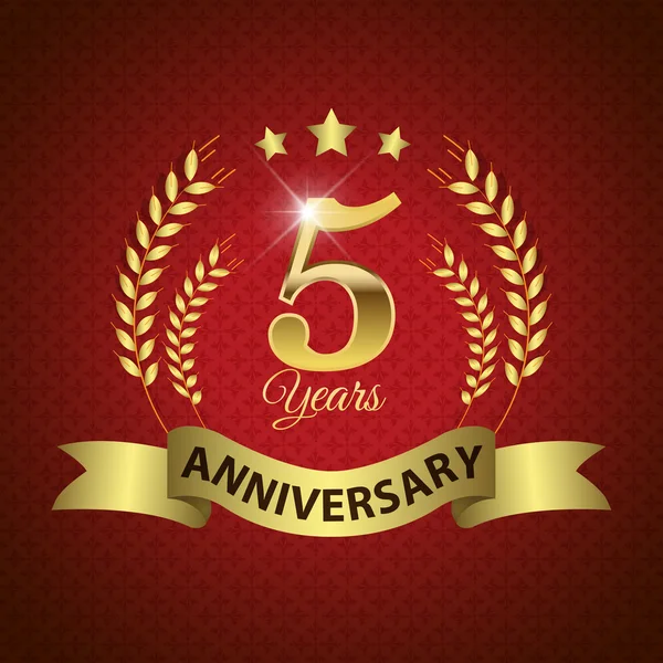 Sello de aniversario de 5 años — Vector de stock