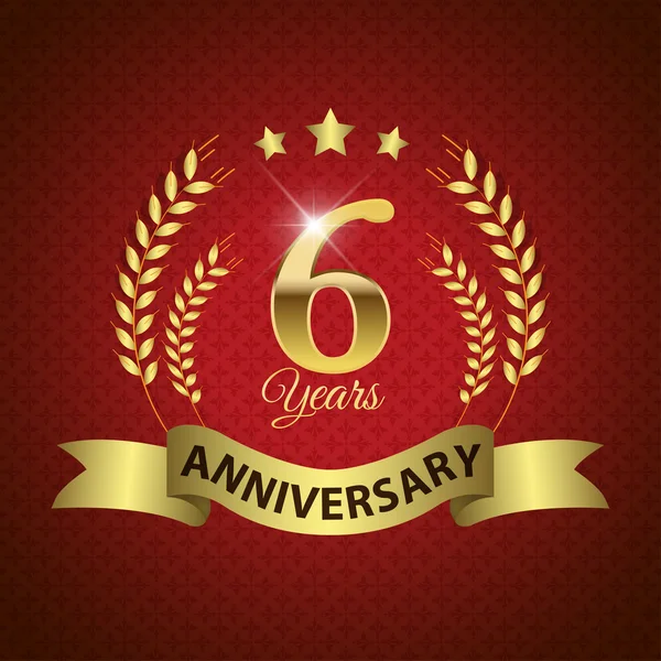 6 Years Anniversary Seal — Stock Vector