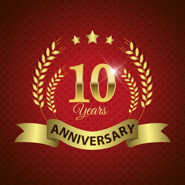 10 Years Anniversary Seal — Stock Vector