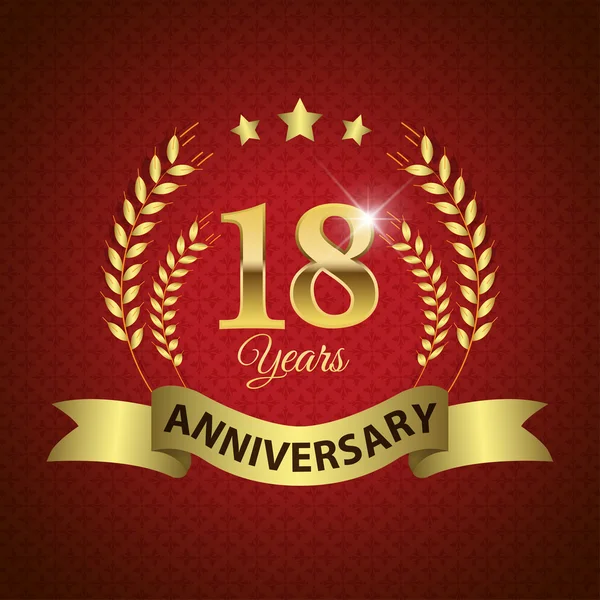 18 Años Sello Aniversario — Vector de stock