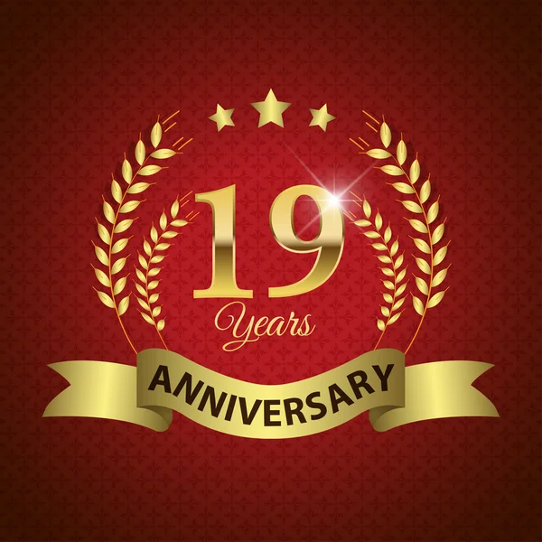 19 Years Anniversary Seal — Stock Vector