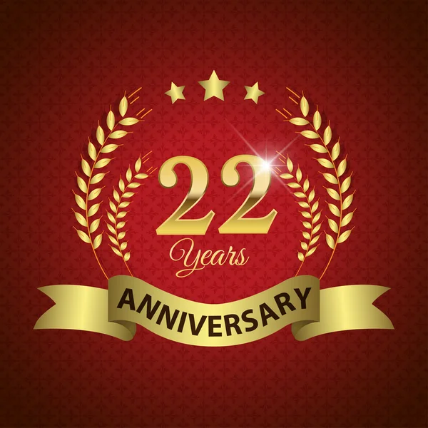 Sello de aniversario de 22 años — Vector de stock