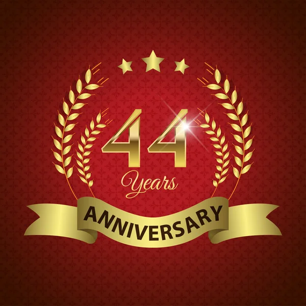 44 Años Sello de Aniversario — Vector de stock
