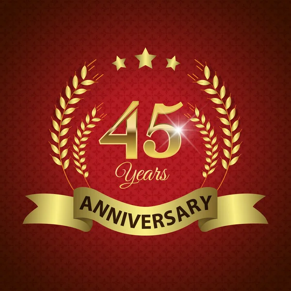 Sello de aniversario de 45 años — Vector de stock