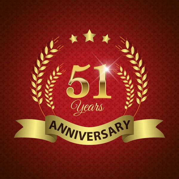 Sello de aniversario de 51 años — Vector de stock