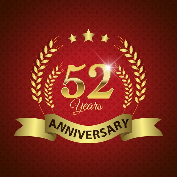 52 ans Sceau anniversaire — Image vectorielle