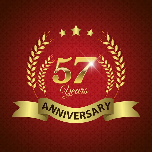 Sello de aniversario de 57 años — Vector de stock