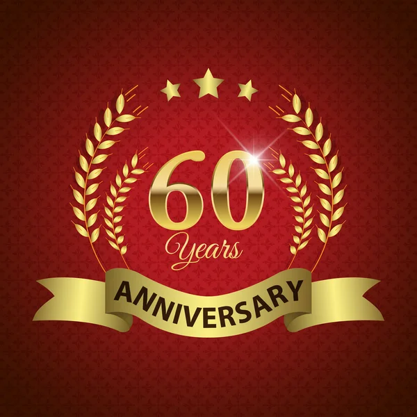 Sello de aniversario de 60 años — Vector de stock