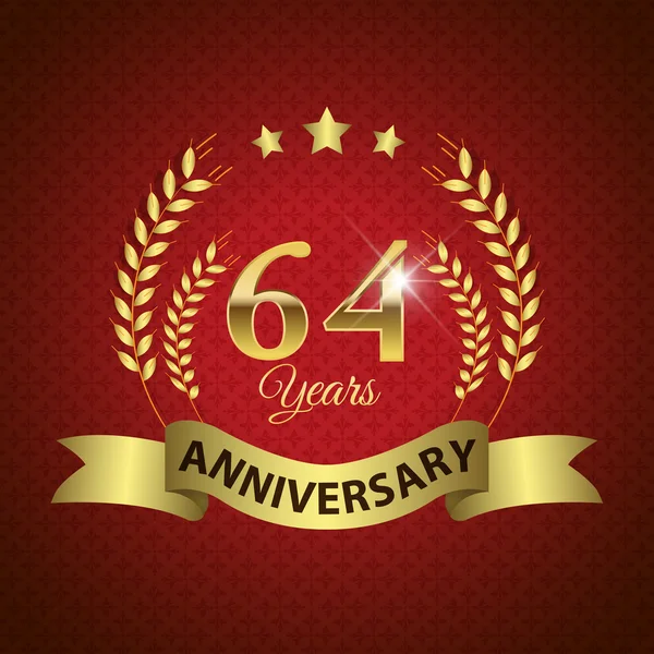 64 Years Anniversary Seal — Stock Vector