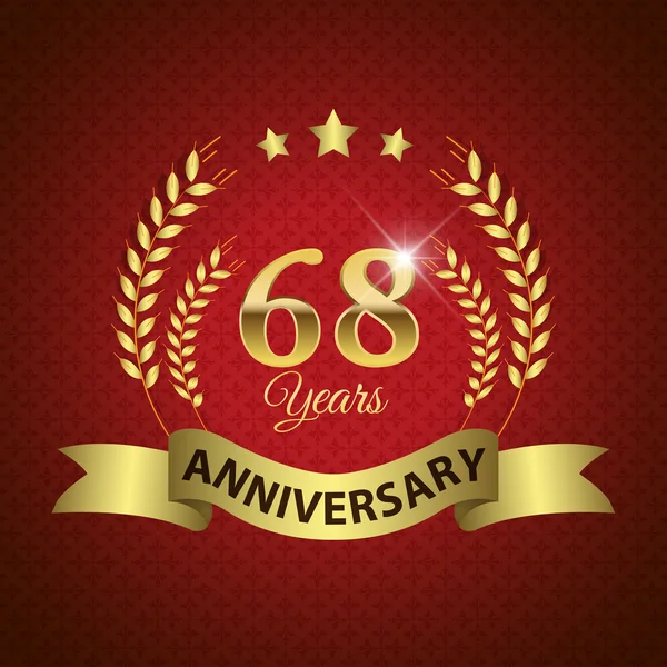 68 år årsdagen sigill — Stock vektor