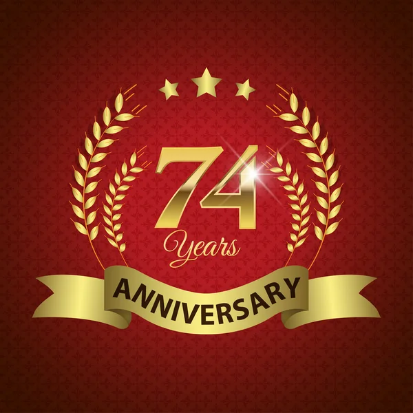 74 Years Anniversary Seal — Stock Vector