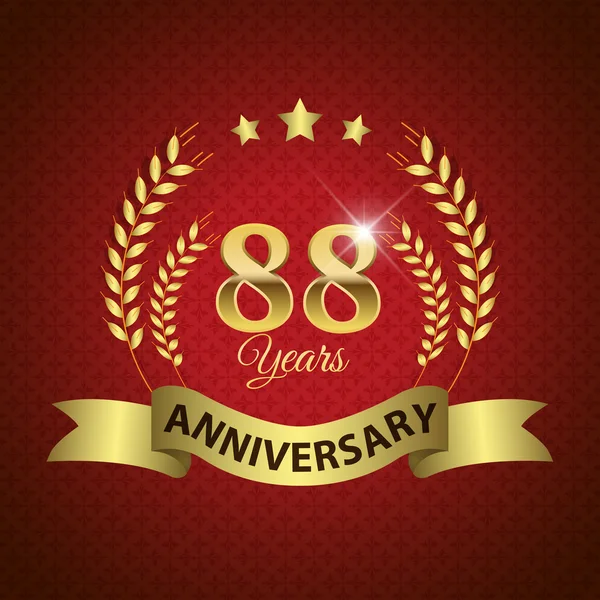 88 Años de Sello Aniversario — Vector de stock