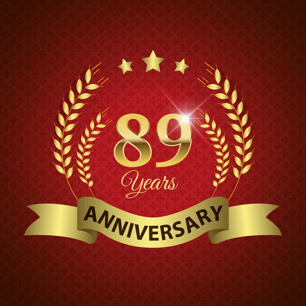 89 Years Anniversary Seal — Stock Vector