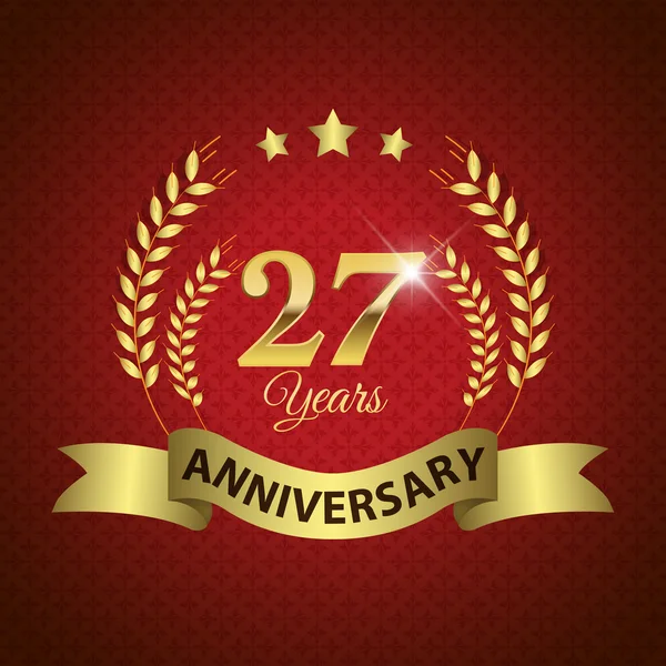 Sello de aniversario de 27 años — Vector de stock