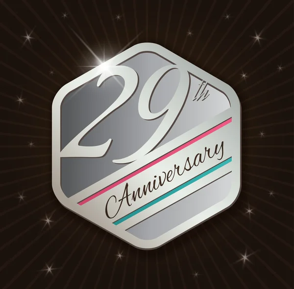 29th Anniversary badge design — Stock Vector