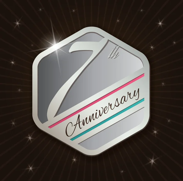 7th Anniversary badge design — Stock Vector