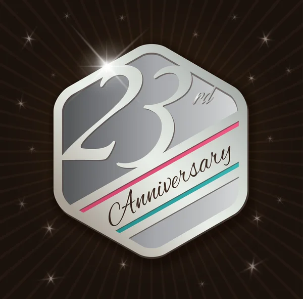 23 Aniversario diseño de la insignia — Vector de stock