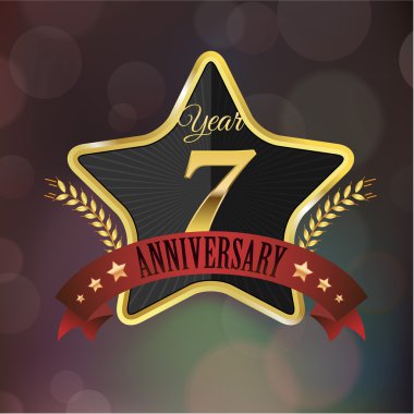 Yıldönümü altın yıldız mühür