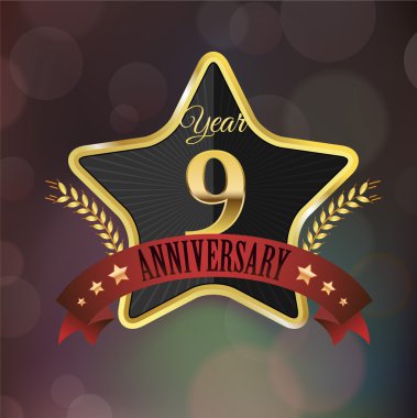 Yıldönümü altın yıldız mühür