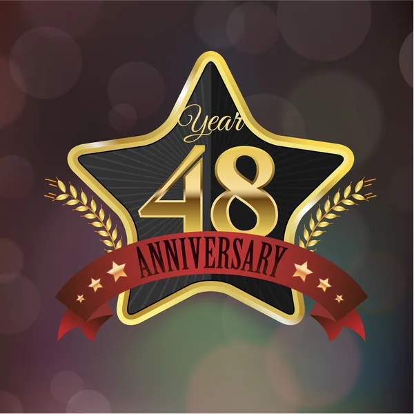 Anniversary golden star seal — Stock Vector