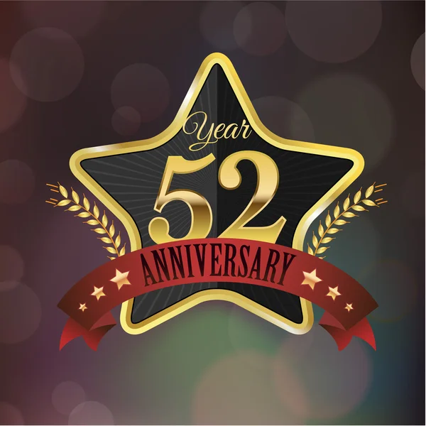 Anniversary golden star seal — Stock Vector