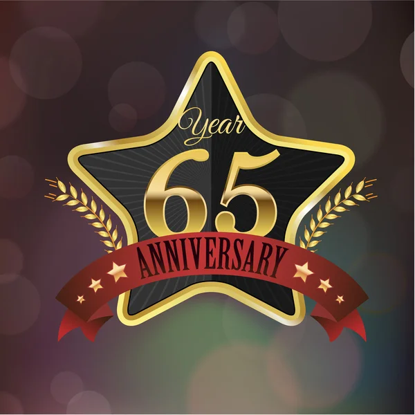 Anniversary golden star seal — Stock Vector