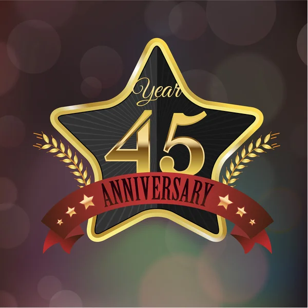 Anniversary golden star seal — Stock Vector