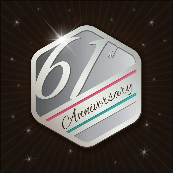 Emblema de aniversario con clase — Vector de stock