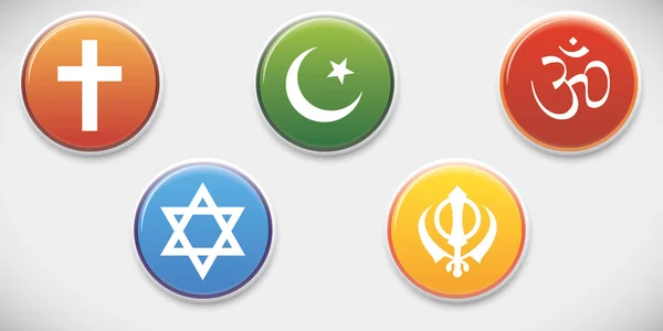 Verschiedene religiöse Symbole — Stockvektor