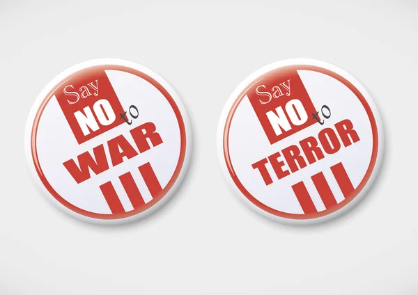 Nie do wojny, nie terroru odznaka. — Wektor stockowy
