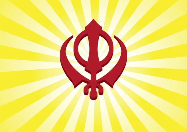 Red Sikh Khanda symbool van de Sikh geloof — Stockvector