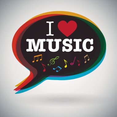 I Love Music - kağıt etiket