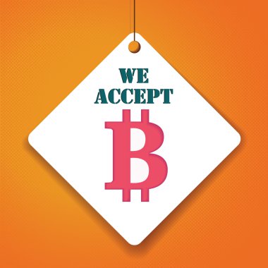 We Accept Bit Coin  Label clipart