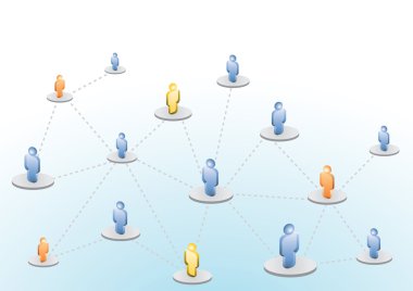 Siluet simgeler ile sosyal ağ