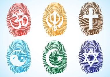 Thumb Prints showing different Religious clipart