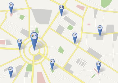 Bir Gps şehir harita gösterilen sosyal ağ