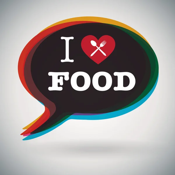 I Love FOOD — Stock Vector