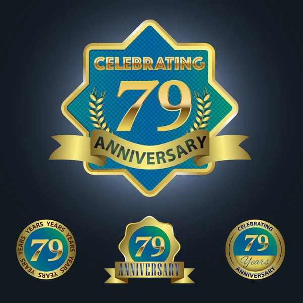 Celebrando 79 años de aniversario — Vector de stock