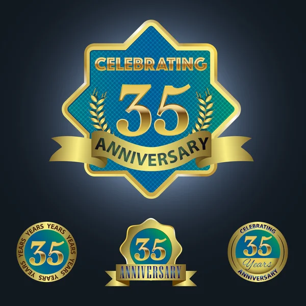 Celebrating 35 Years Anniversary — Stock Vector